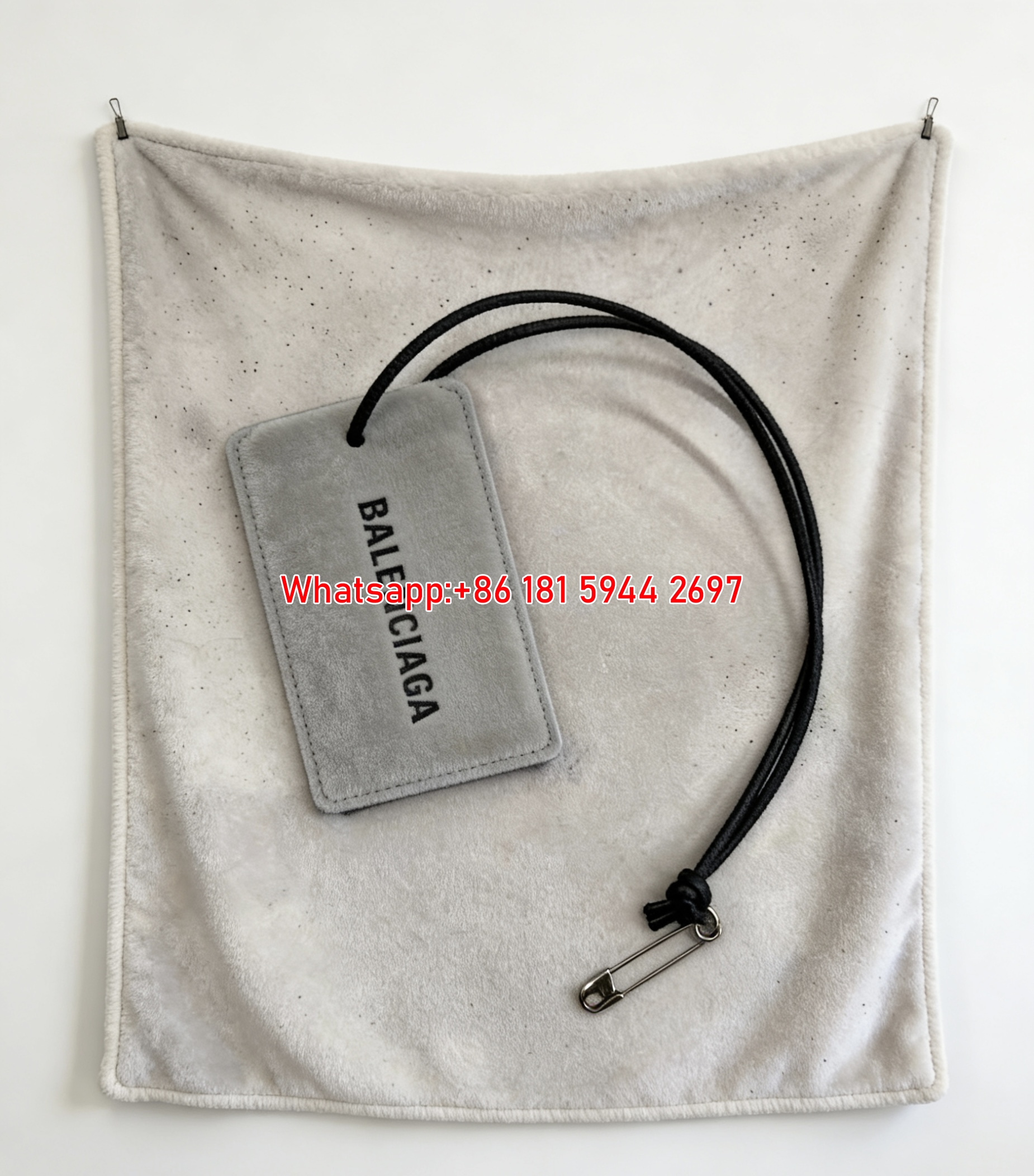 Balenciaga Grey Tag Logo Fleece Throw Blanket BA429